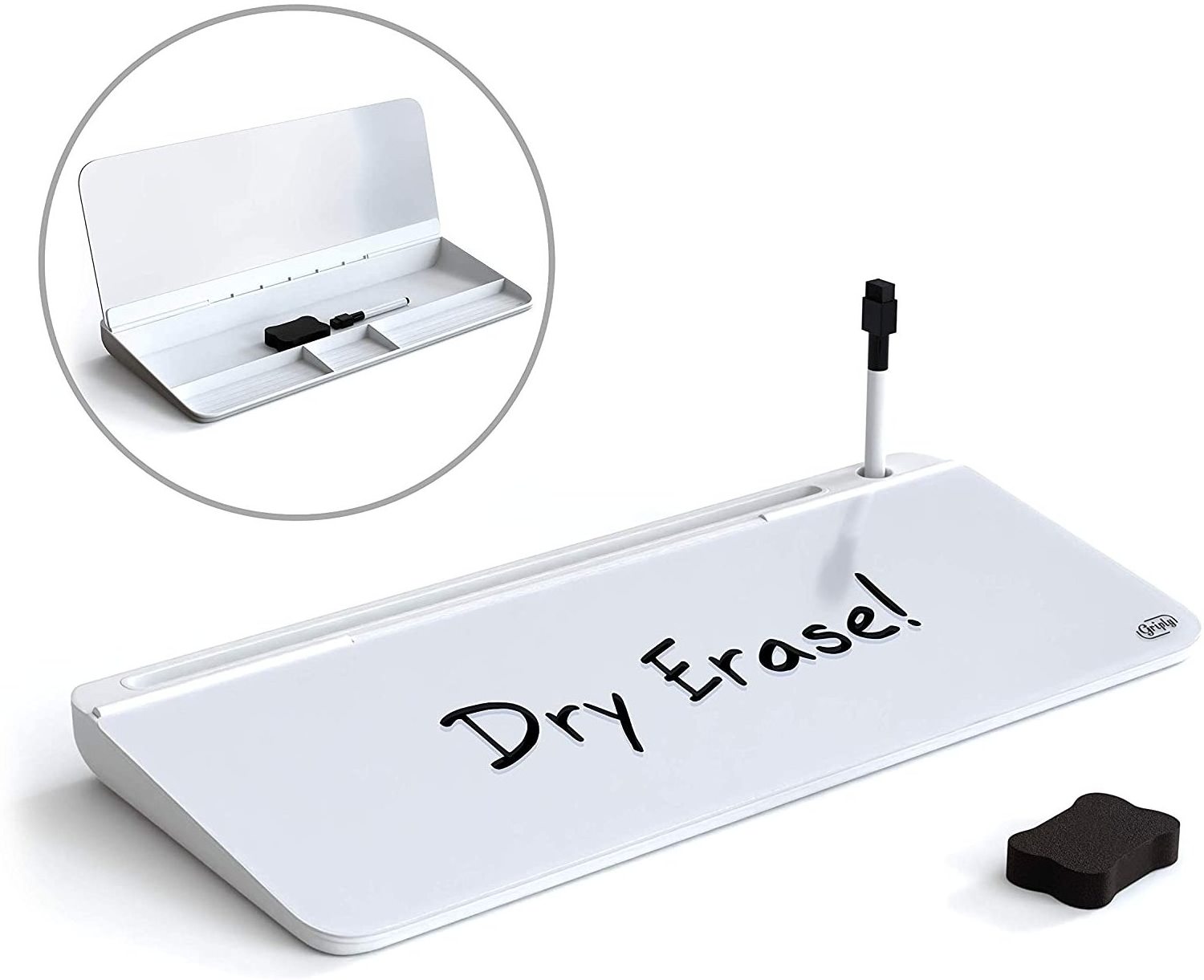 Desk Organizer Dry Erase White Board Computer Desk Pad Keyboard Stand Small Glass Desktop Whiteboard With Storage