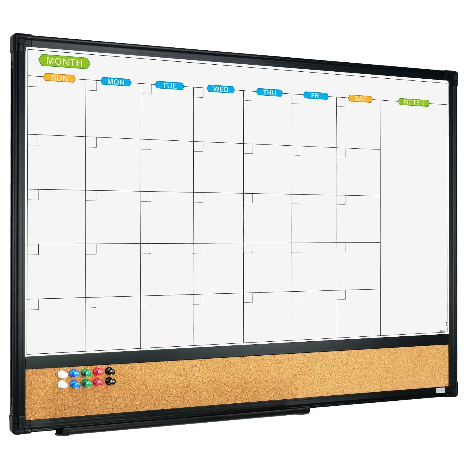 Magnetic Weekly Calendar Planner Aluminum Frame Dry Erase Wall Mounted Whiteboard for Office Home