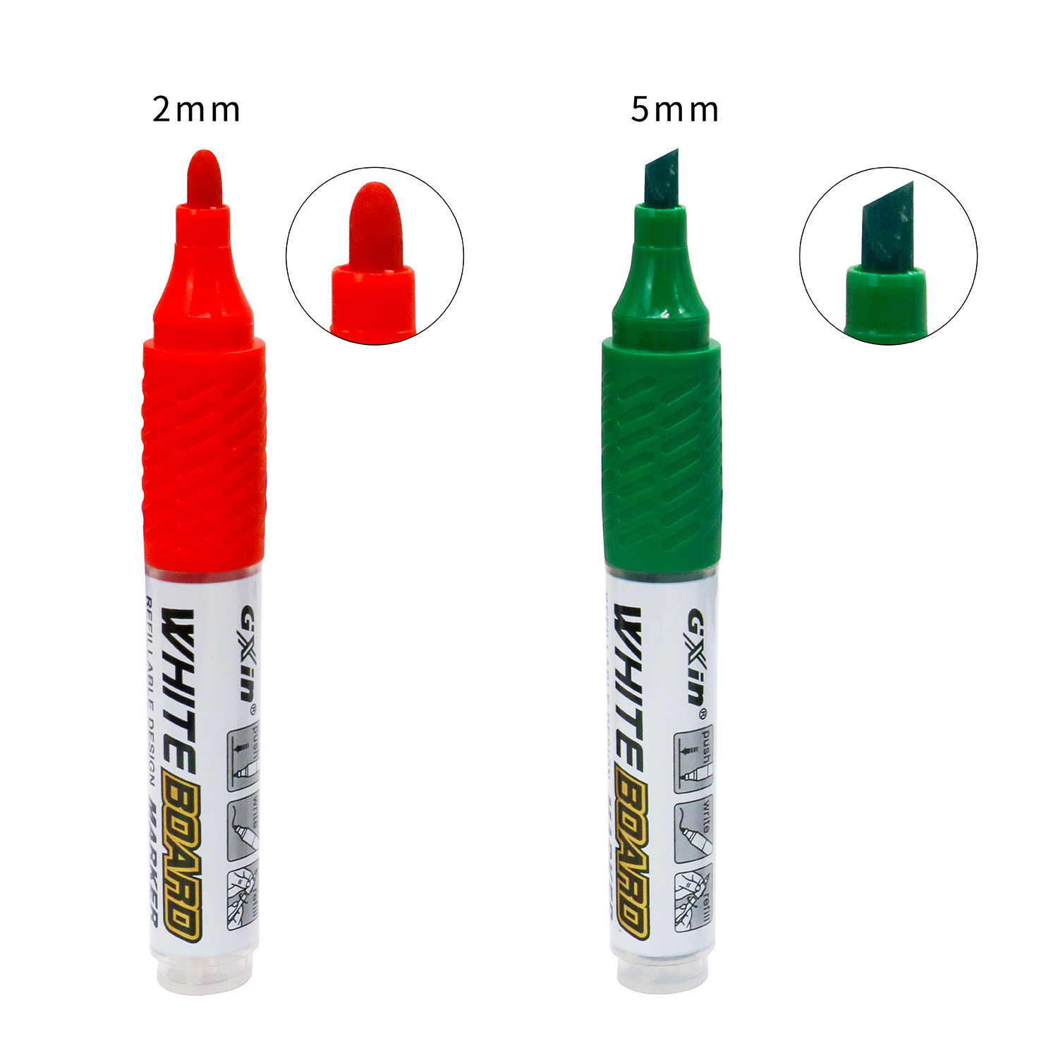 Customized Logo Dry Erase Pen, Magnetic Refillable Whiteboard Marker with Erase for Whiteboard Writing