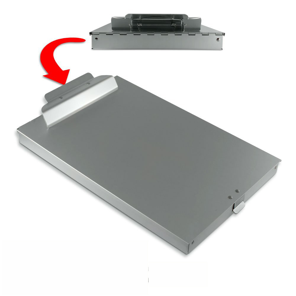 Wideny supplier Aluminum clips hospital medical  paper foldable  A4 folding 1 compartment Aluminum storage clipboard