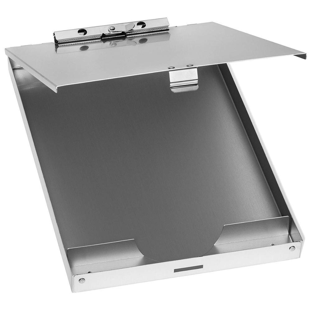 Wideny supplier Aluminum clips hospital medical  paper foldable  A4 folding 1 compartment Aluminum storage clipboard