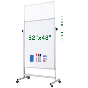 Mobile Whiteboard Height Adjustable Dry Erase White Board Double-Sided Magnetic Whiteboard with Stand for Office Home Classroom