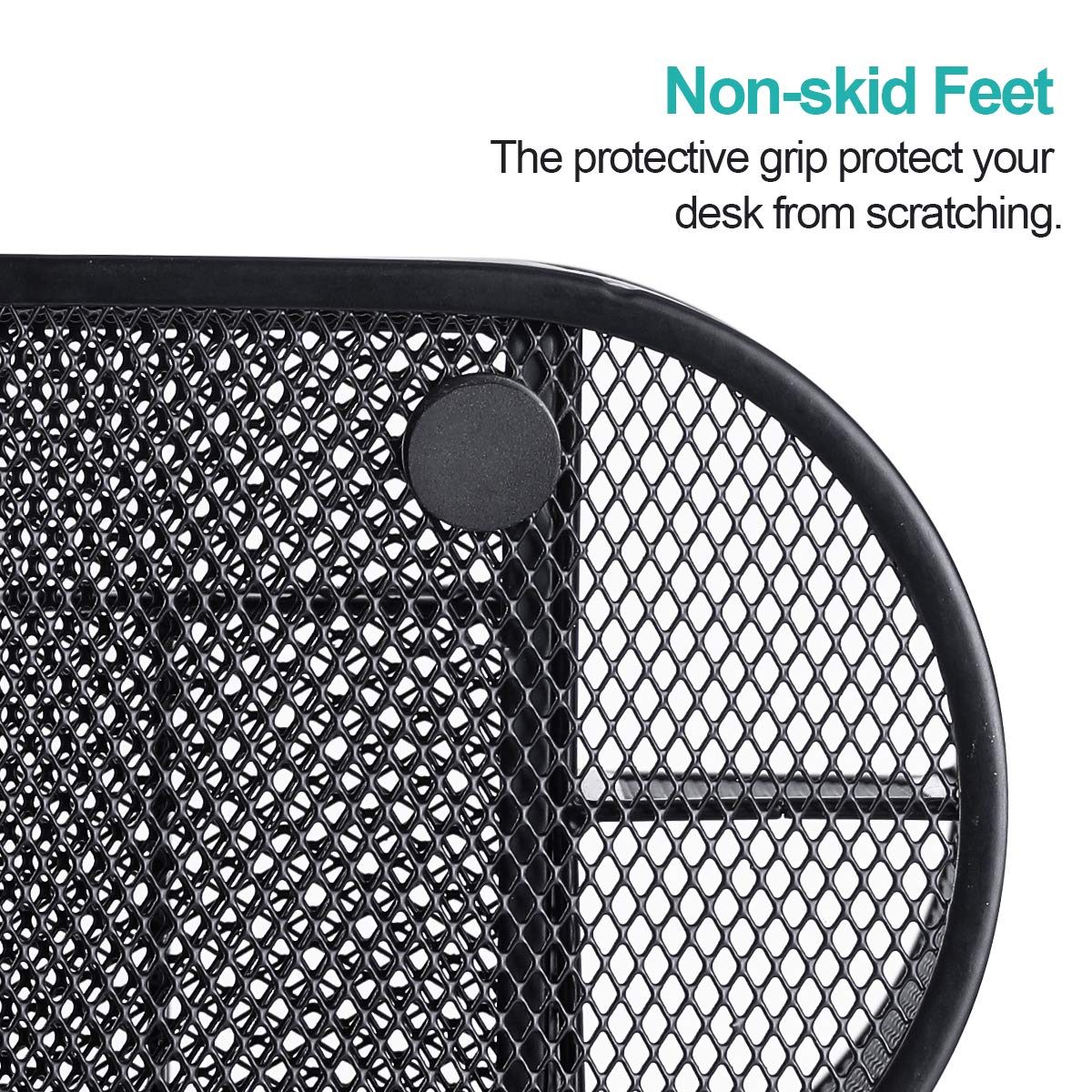 Mesh Desk Organizer Office Desktop Metal Pen Holder Stationery Organizer Desk Caddy with Drawer