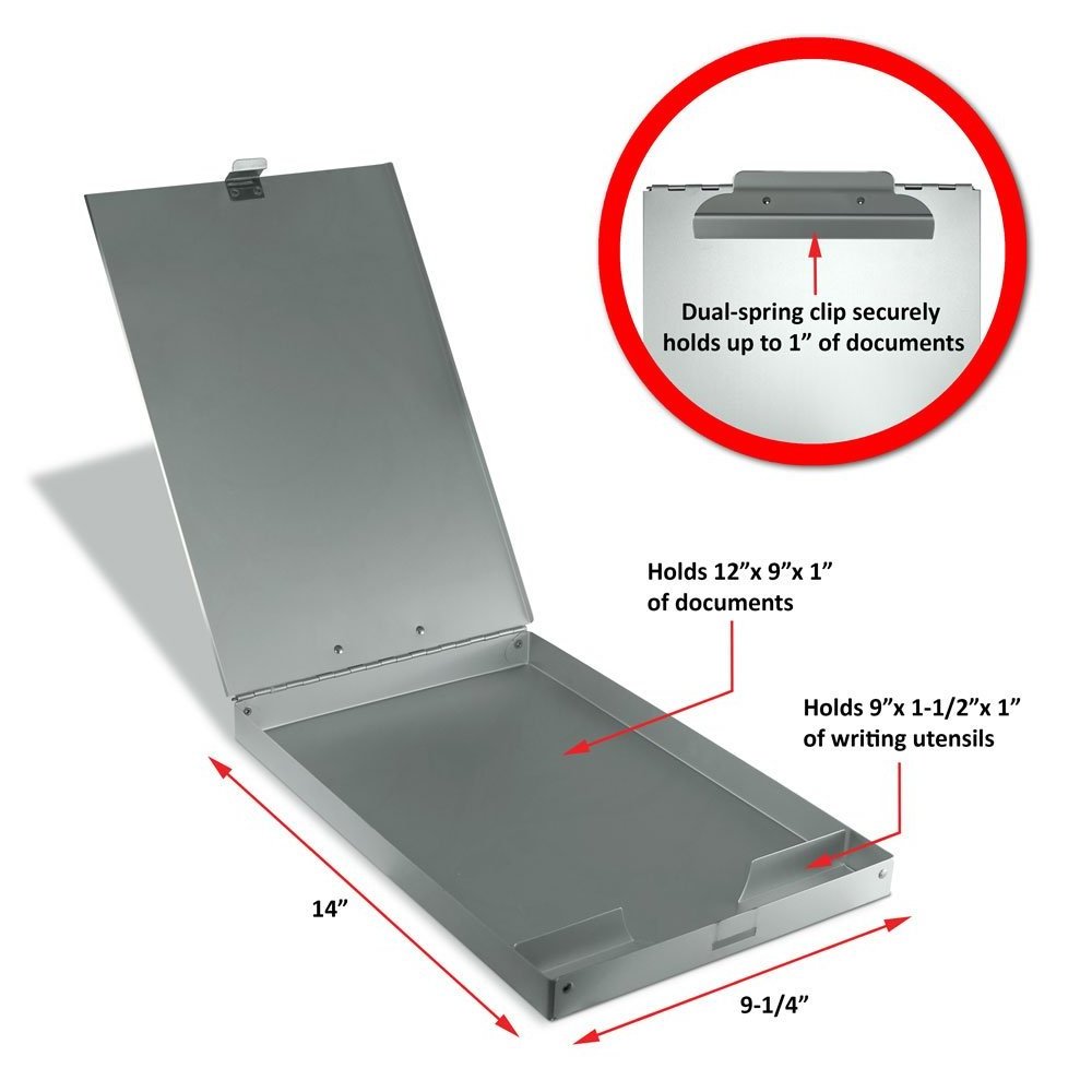 Wideny supplier Aluminum clips hospital medical  paper foldable  A4 folding 1 compartment Aluminum storage clipboard