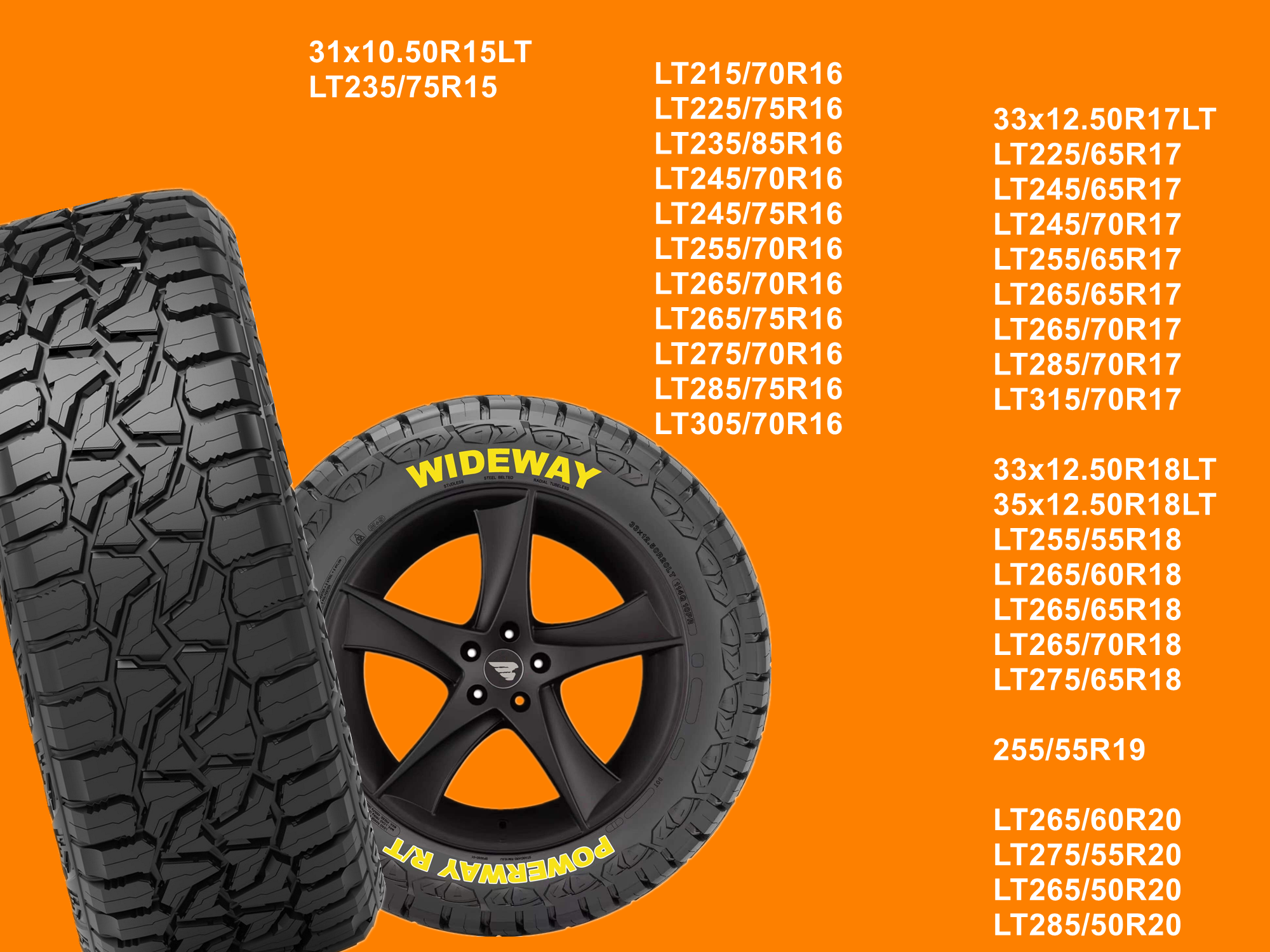 New product RT tire all terrain PCR tire manufacturer raise white wall  wideway tyre