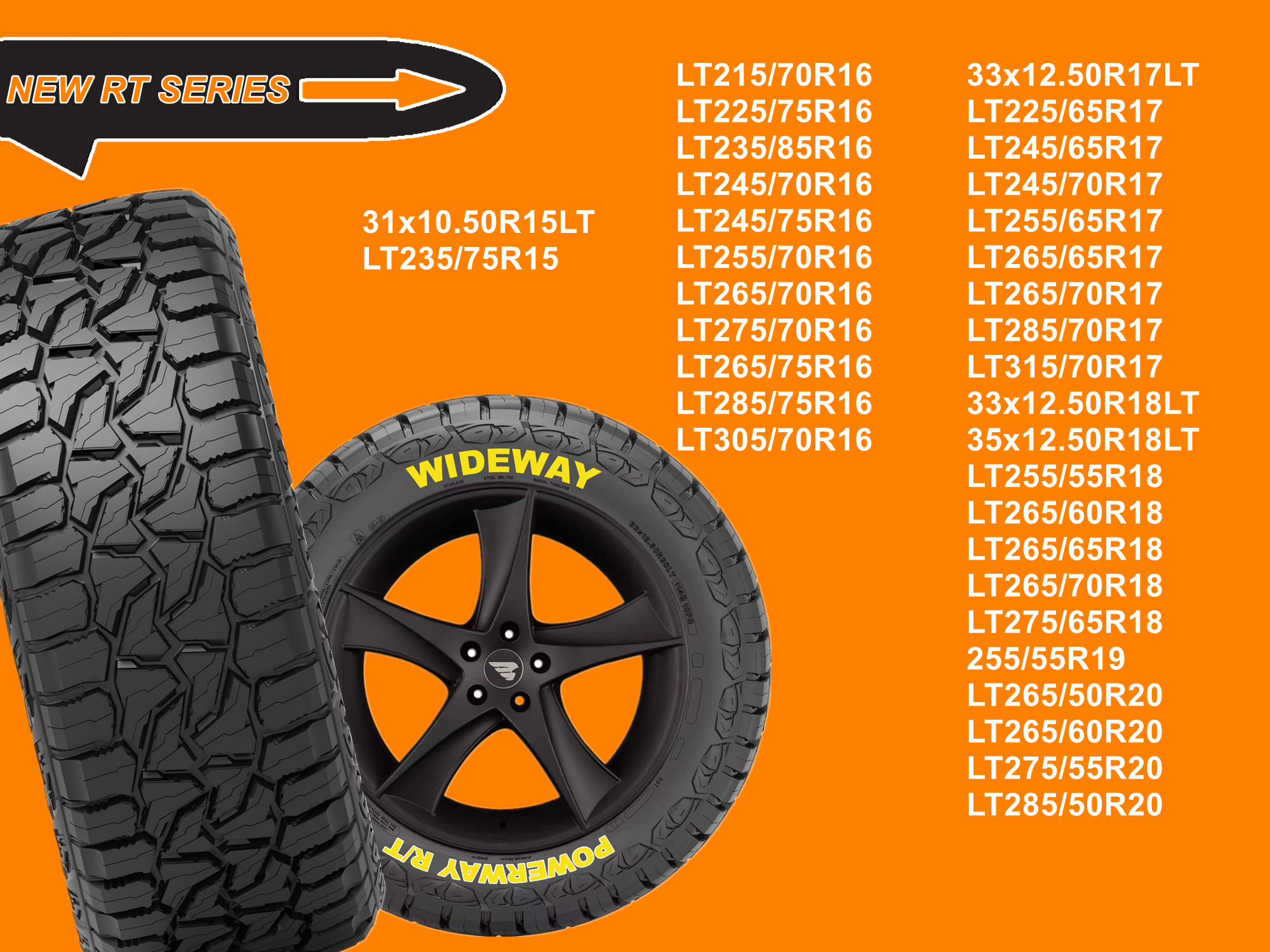 New product RT tire all terrain LT tire from china manufacturer wideway raise white wall LT265/70r17 LT285/70R17 tyre