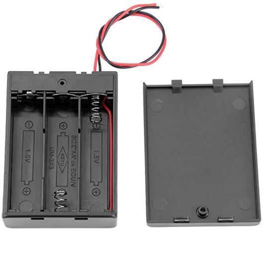 4.5V 3 AA 3AAA Plastic Battery Holder with cover switch / lead wire / pins / jst connector / 9v snap