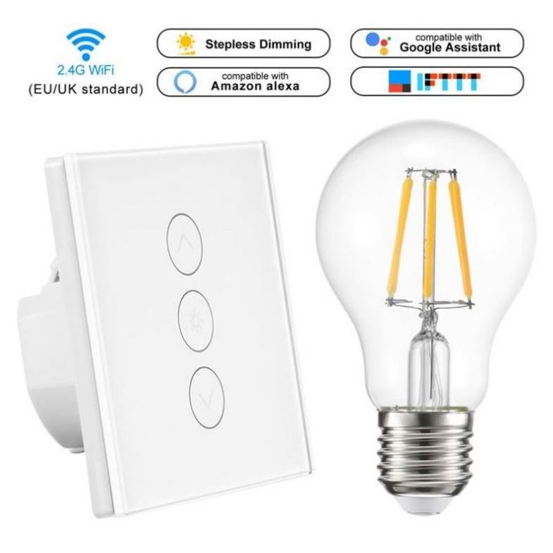 EU UK Standard Tuya Electric Switches for Google Home Alexa Timer Wifi touch Smart Dimmer Switch