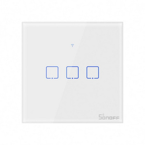 Factory Price SONOFF T1 UK 3C  Wifi Wall Touch Screen Panel Light Switch 3Gang Remote Control Timer Smart Home Work With Alexa