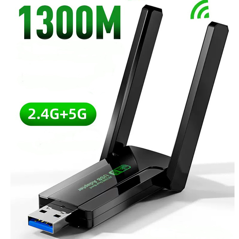 1300Mbps USB3.0 WiFi Adapter Dual Band 2.4G 5Ghz Wireless WiFi Dongle Antenna USB Ethernet Network Card Receiver For PC