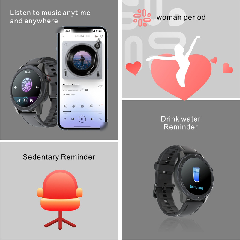 Women Round Smartwatch Light Ip68 Waterproof Monitor Smart Watch Kid Mobile Phone Watch