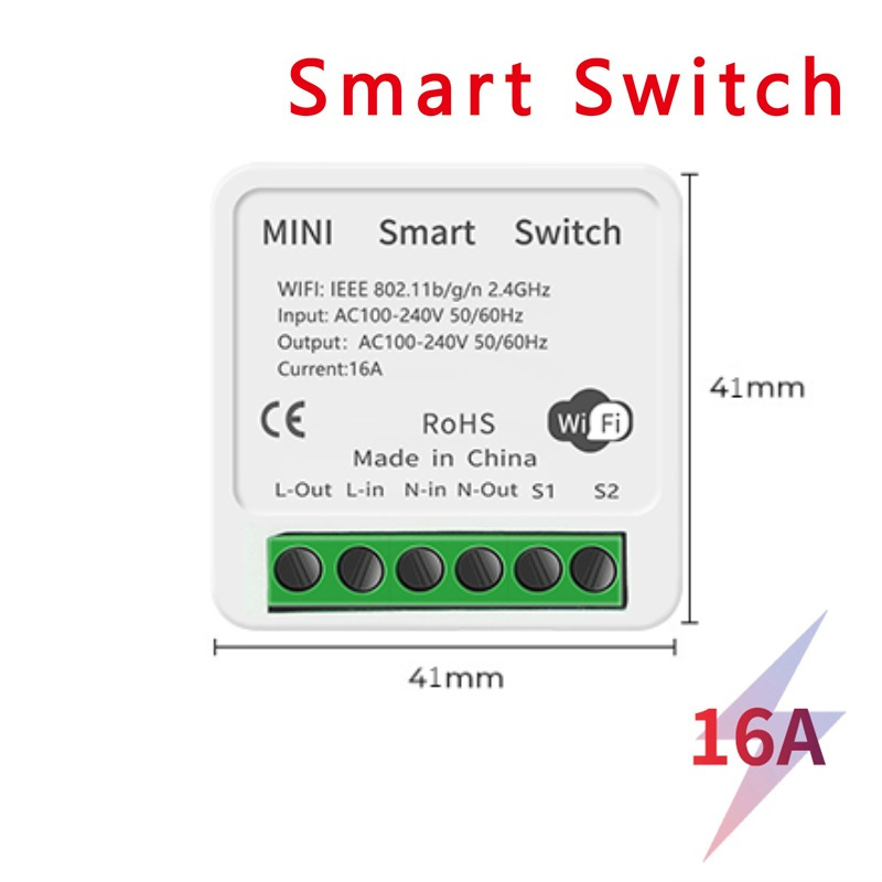 Wifi Smart Switch Module Tuya Alexa Us Standard Automatic Tuya Dimmer Switch Smart Remote Control Switch Tuya16A Relay Module