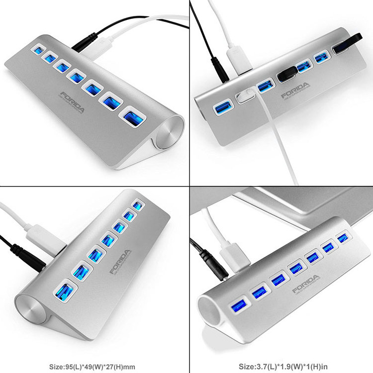 High Speed Hot Sale Powered USB Hub 7 port USB Hub 3.0