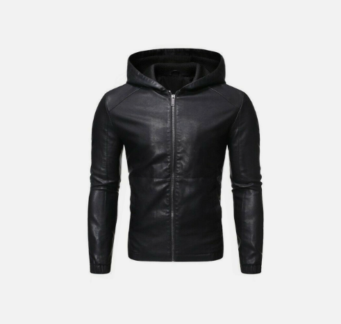 High Quality Custom Made Men's Biker Leather Jacket, Black Biker Real Leather Jacket with Hood For Men Made By Wigace Industry