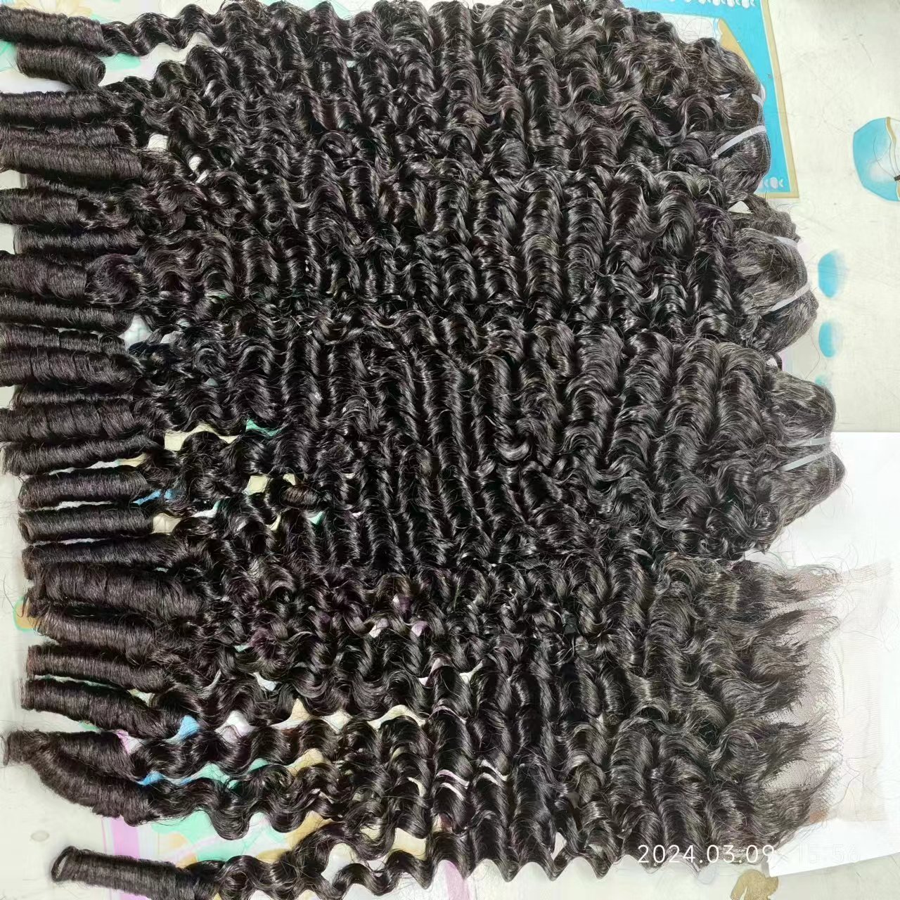 Eurasian Curly Hair Bundles Natural Black Color Raw Burmese spiral Curly Hair 100% Raw Curly Cuticle Aligned human hair bundles