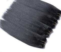 Unprocessed Raw Vietnamese Human Hair Extensions Natural Color 1B Machine Weft Straight