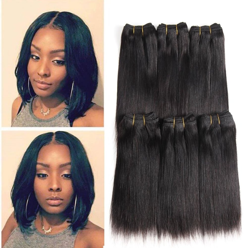 Unprocessed Raw Vietnamese Human Hair Extensions Natural Color 1B Machine Weft Straight