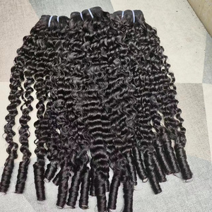 Eurasian Curly Hair Bundles Natural Black Color Raw Burmese spiral Curly Hair 100% Raw Curly Cuticle Aligned human hair bundles