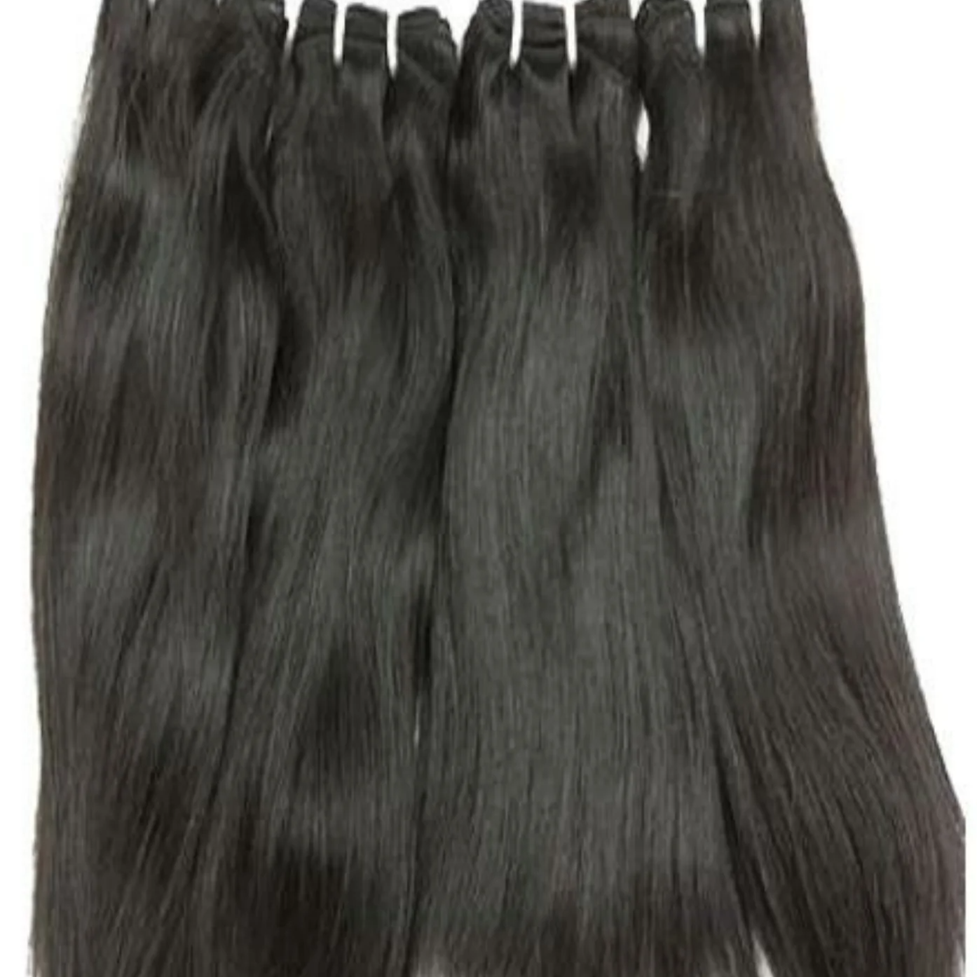 Unprocessed Raw Vietnamese Human Hair Extensions Natural Color 1B Machine Weft Straight