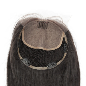 silk top integration hair system , 100% human hair fishnet topper hair piece