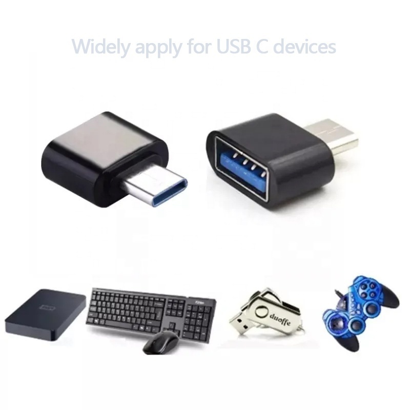 ABS Short Gender 480Mbps Wholesale 2.0 A Female to USB-C Male Converter USB to USB C Adapter Connectors