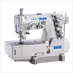 JK500A 500B Domestic Three Needle Industrial High-speed Interlock Sewing Machine with flat-bed machine body