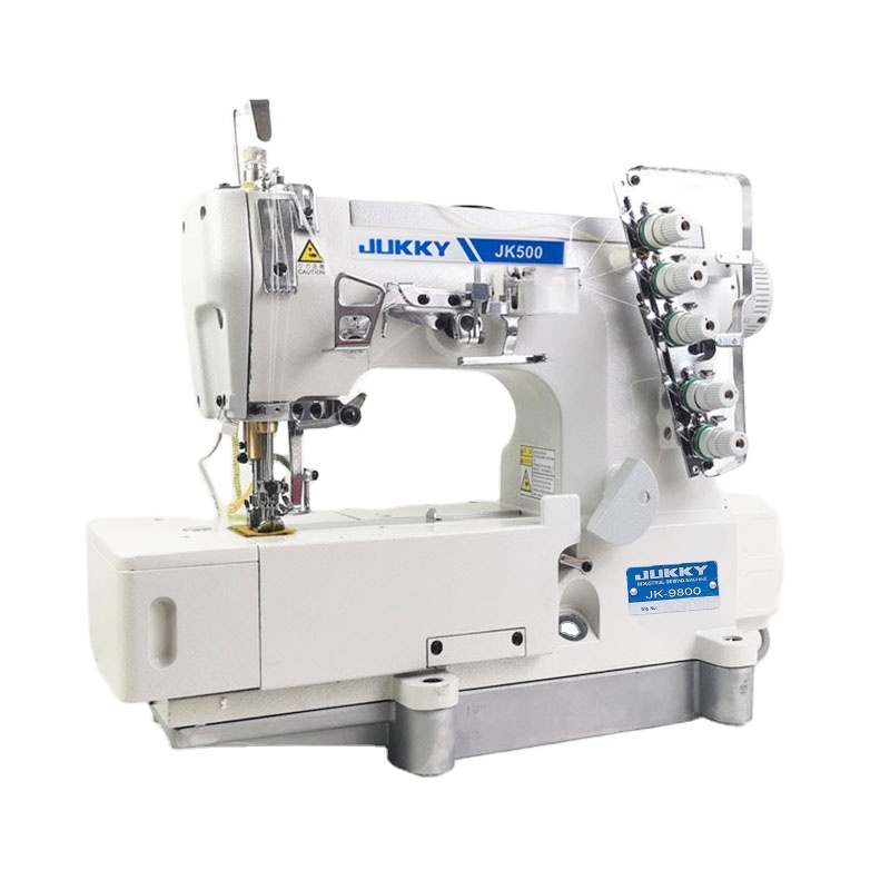 JK500A 500B Domestic Three Needle Industrial High-speed Interlock Sewing Machine with flat-bed machine body