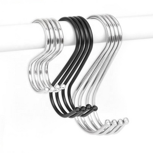 Kitchen Accessories  1 inch Space Black S Type Hooks metal stainless hook