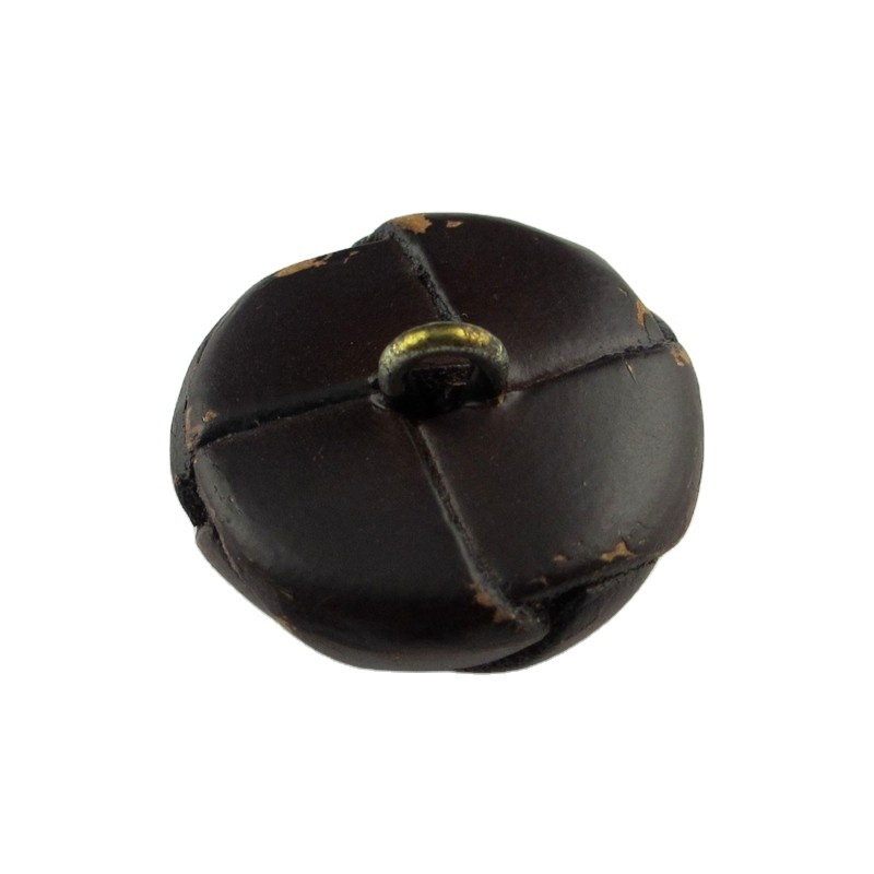 Brown color fashion real leather coat shank buttons