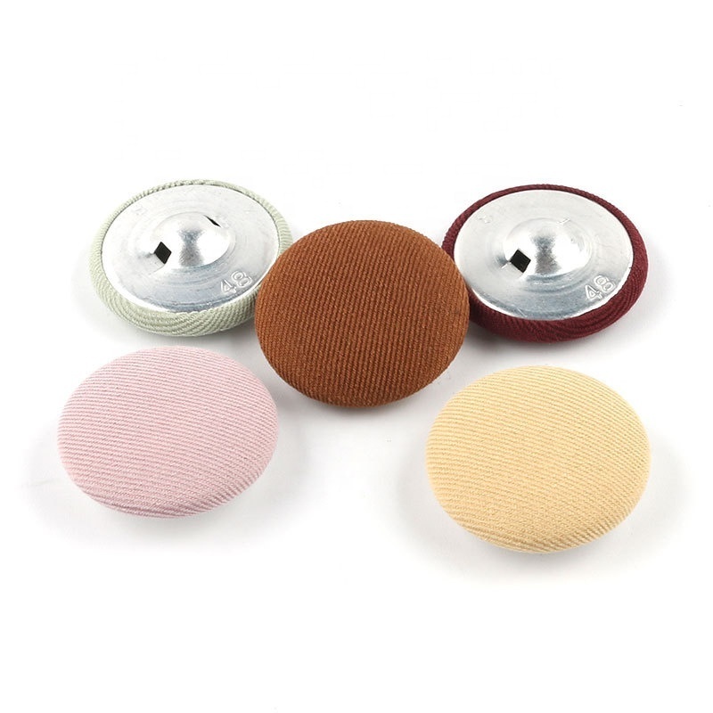 Wholesale custom high quality sofa accessories Aluminum Cloth Fabric covered shank button