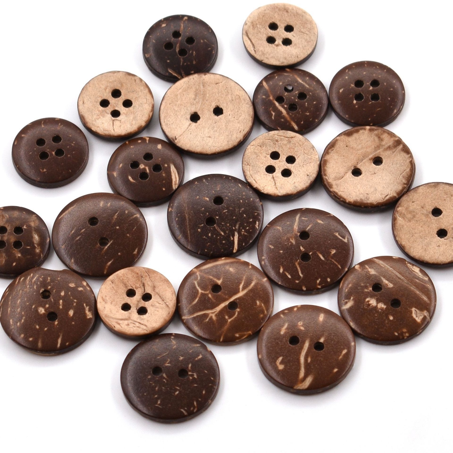 Coconut Shell Buttons Raw Natural Round Polishing Sustainable Eco Wear Coconut Button Coconut Button 50 Mm Nature Color Flatback