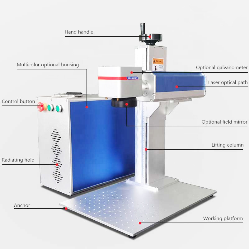 New Product 2d 100w Jpt Mopa M7 Laser Marker 2.5d 3d Fiber Laser Marking Machine Portable Size