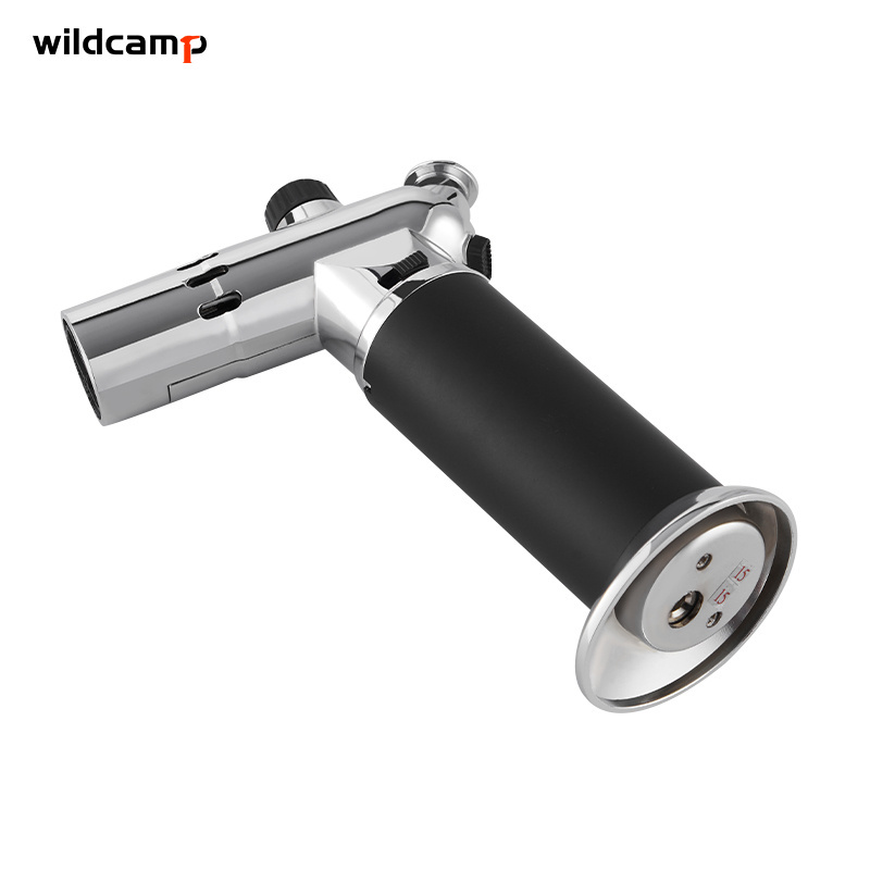 Wildcamp Double Fire Blow Torch Lighter Culinary Kitchen Butane Torch with Safety Lock and Adjustable Flame