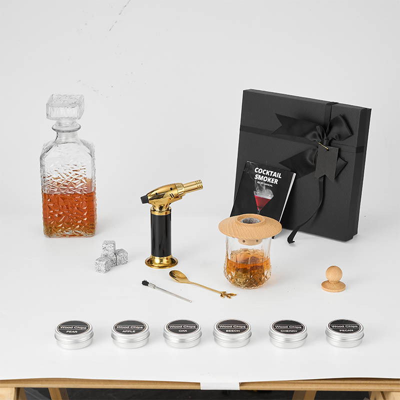 Fashion Cocktail Smoker Kit Including Torch & Six Flavors of Wood Smoker Chips