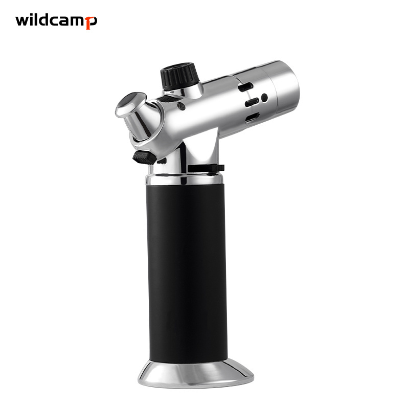 Wildcamp Double Fire Blow Torch Lighter Culinary Kitchen Butane Torch with Safety Lock and Adjustable Flame