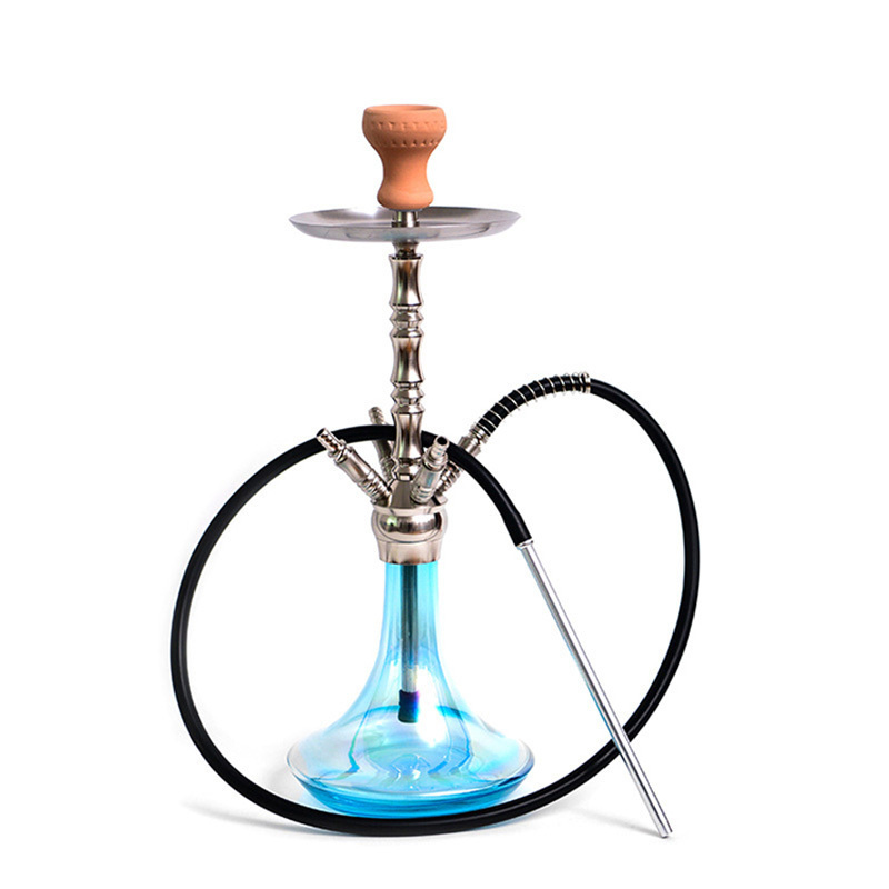 Wildcamp fancy Blue Hookah Shisha Edelstahl Nargile Complete Set Stainless Steel Hookah with Everything