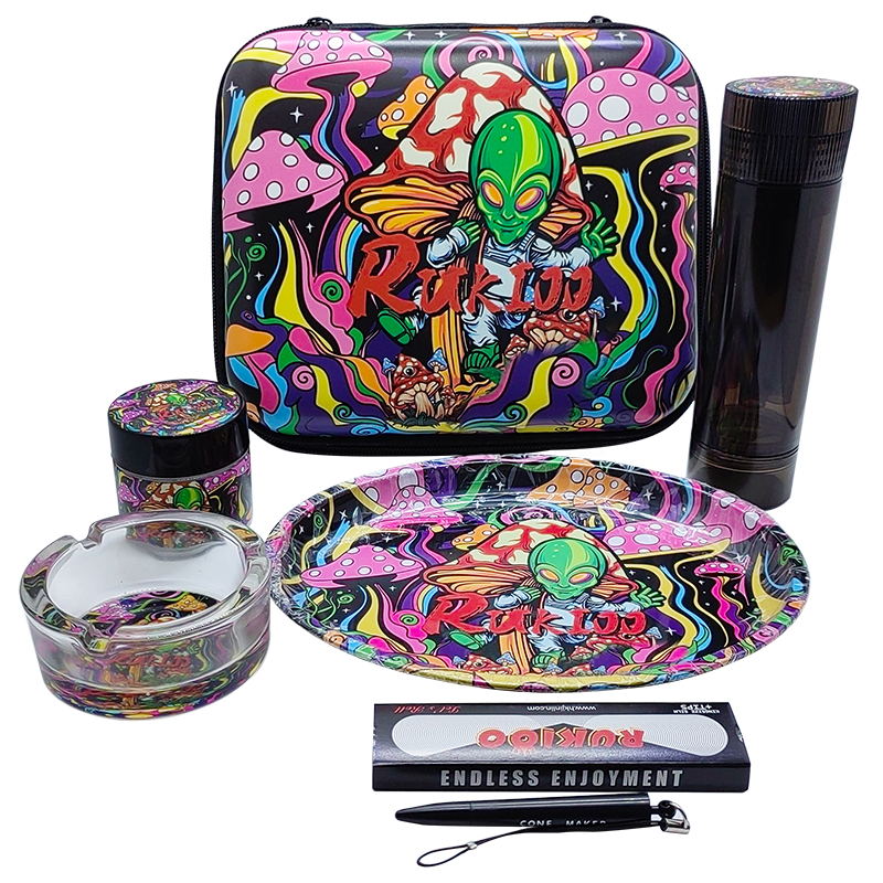 rolling tray herb smoking set kit smoke box smoking tray herb grinder accessories gift set