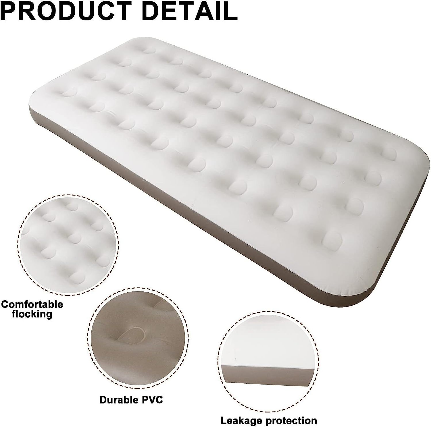 tween size PVC inflatable air mattress