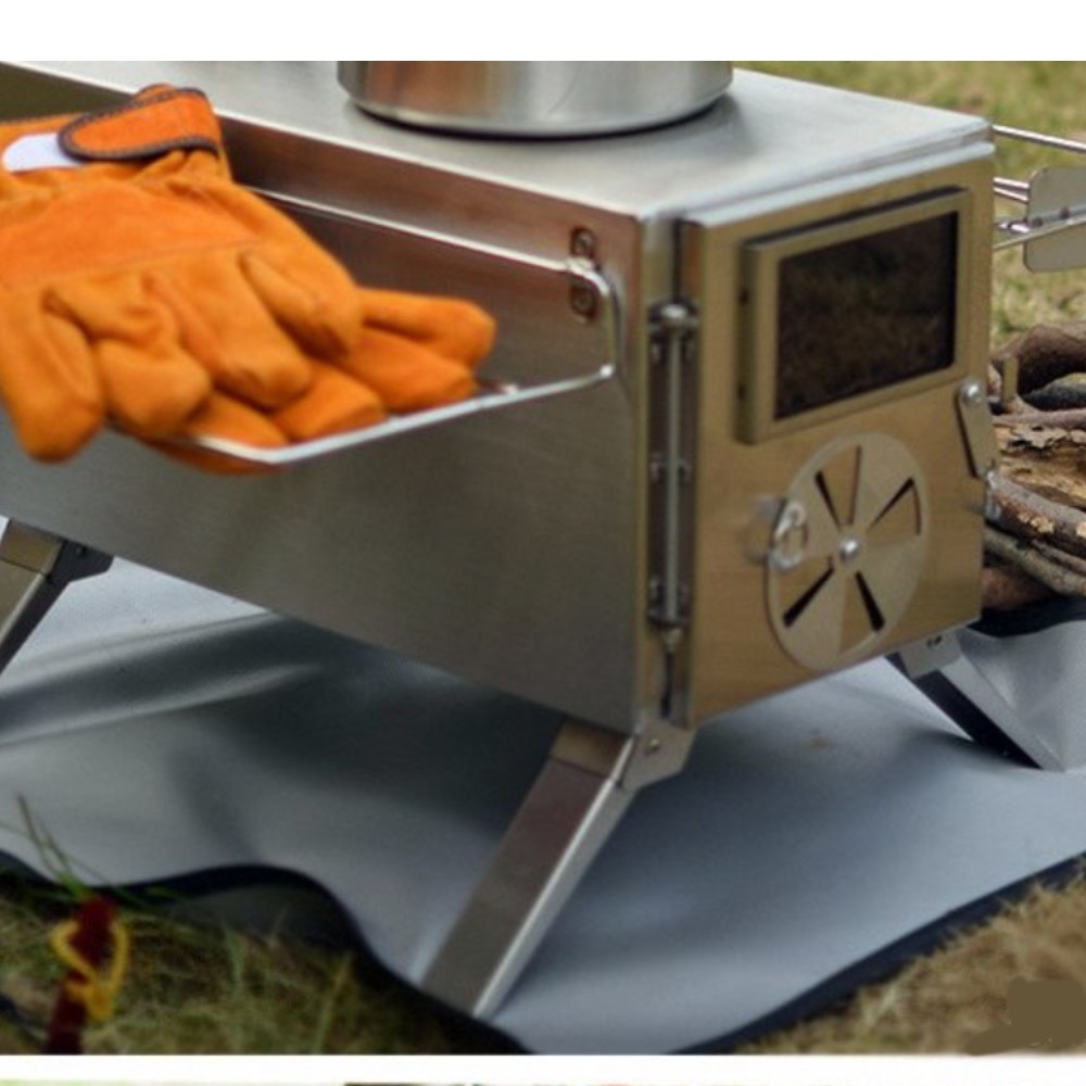 wildrex OUTDOOR The New Stainless steel Folding Portable Camping Tent Wood Stove