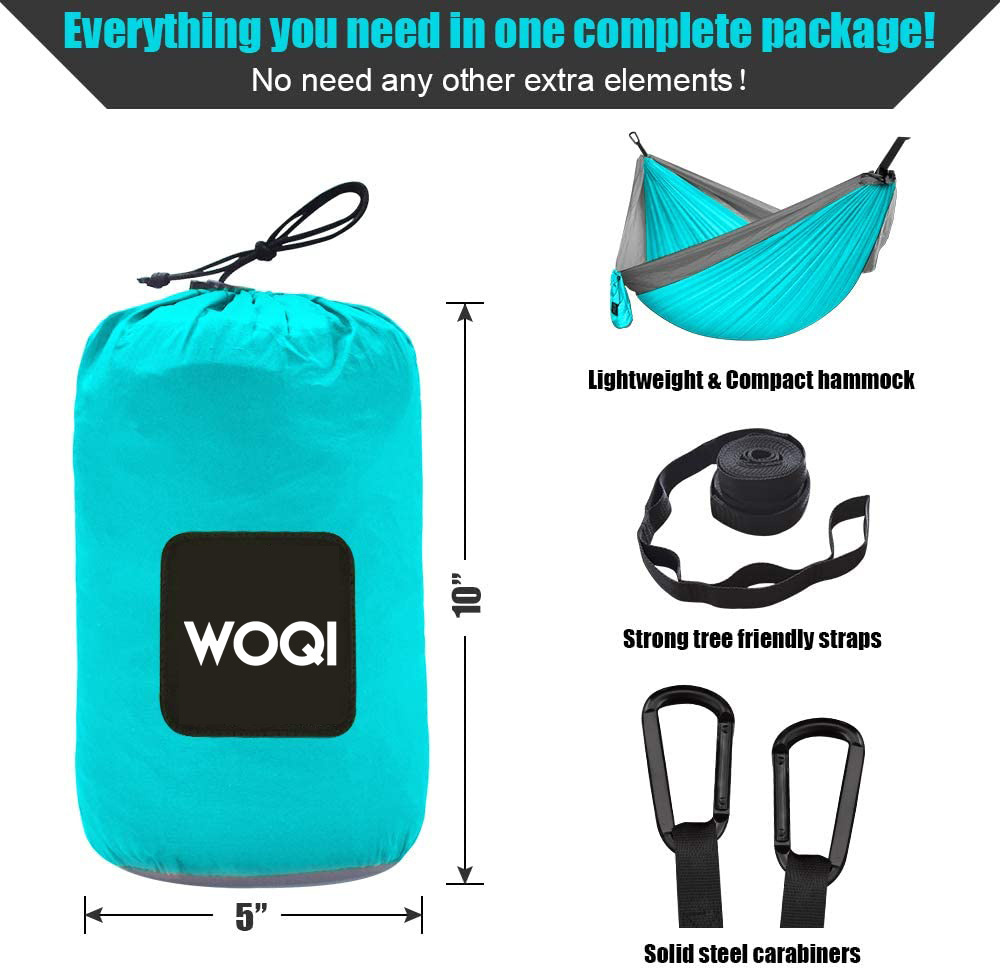 WOQI Portable Family Camping tent Hammock Hiking Ultralight Single Double Lightweight Nylon Outdoor Hammock sunshade Tent