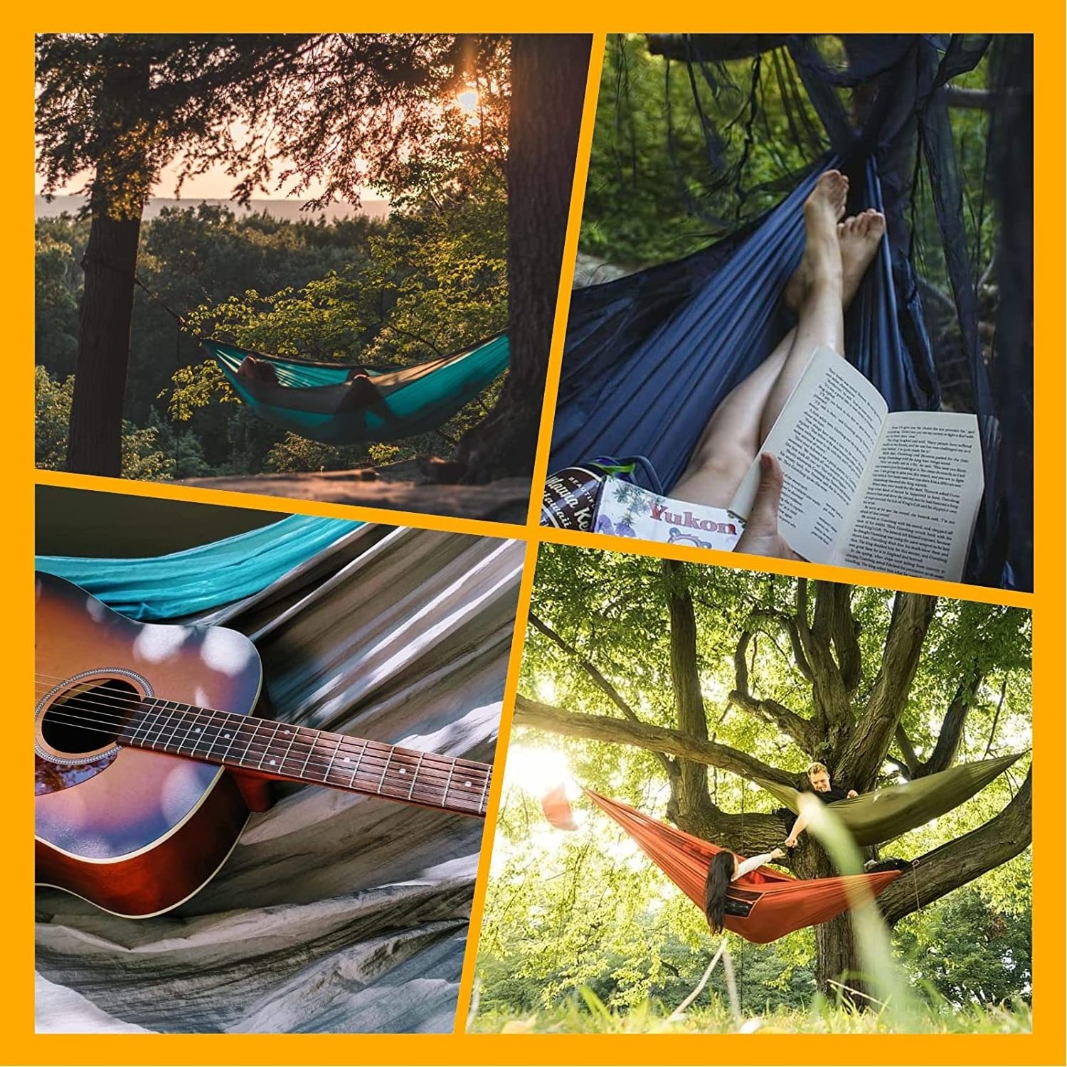 WOQI Factory Direct Ultralight Single camping hammock with Tree Straps For Garden&Outdoor