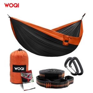 WOQI Camping Hammock Double & Single Portable Hammocks travel Lightweight 210T Nylon Parachute Hammocks for Backpacking