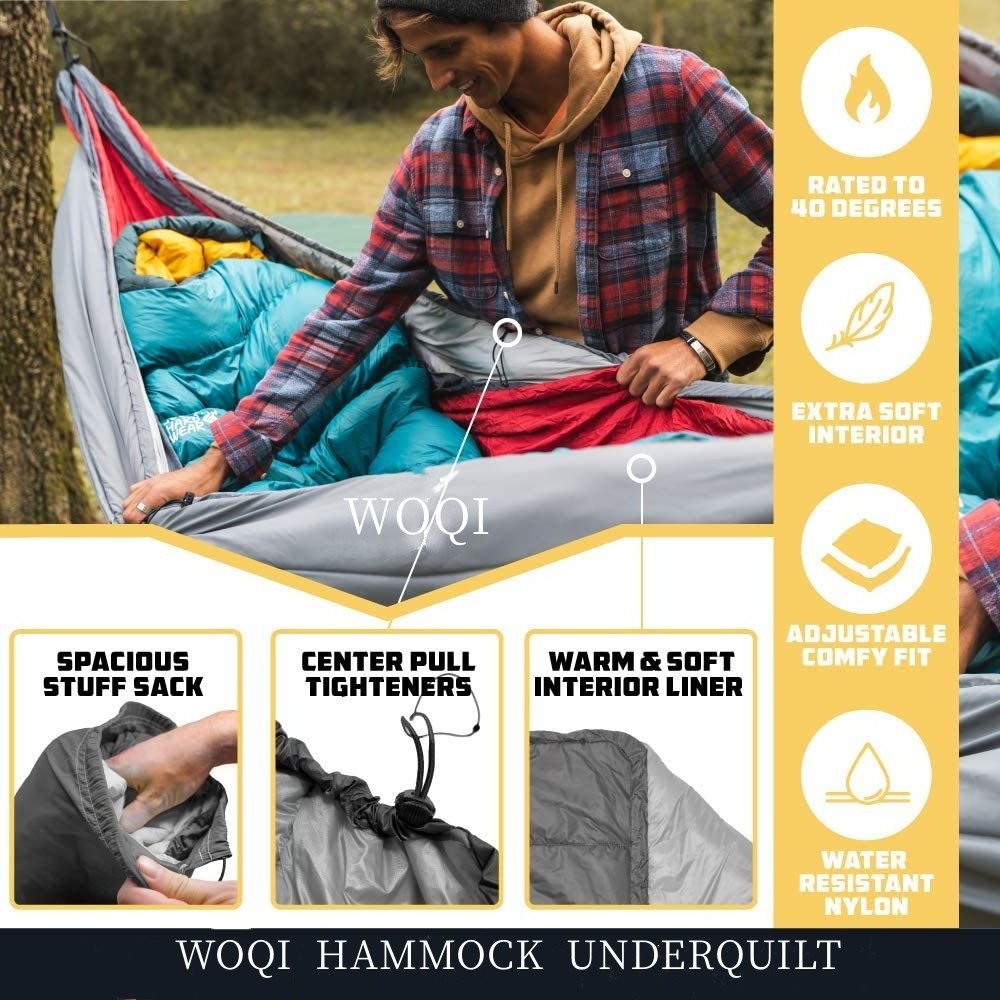 WOQI Winter Warm Lightweight Portable Thickened Thermal Cotton Sleeping Bag Hammock for Travel