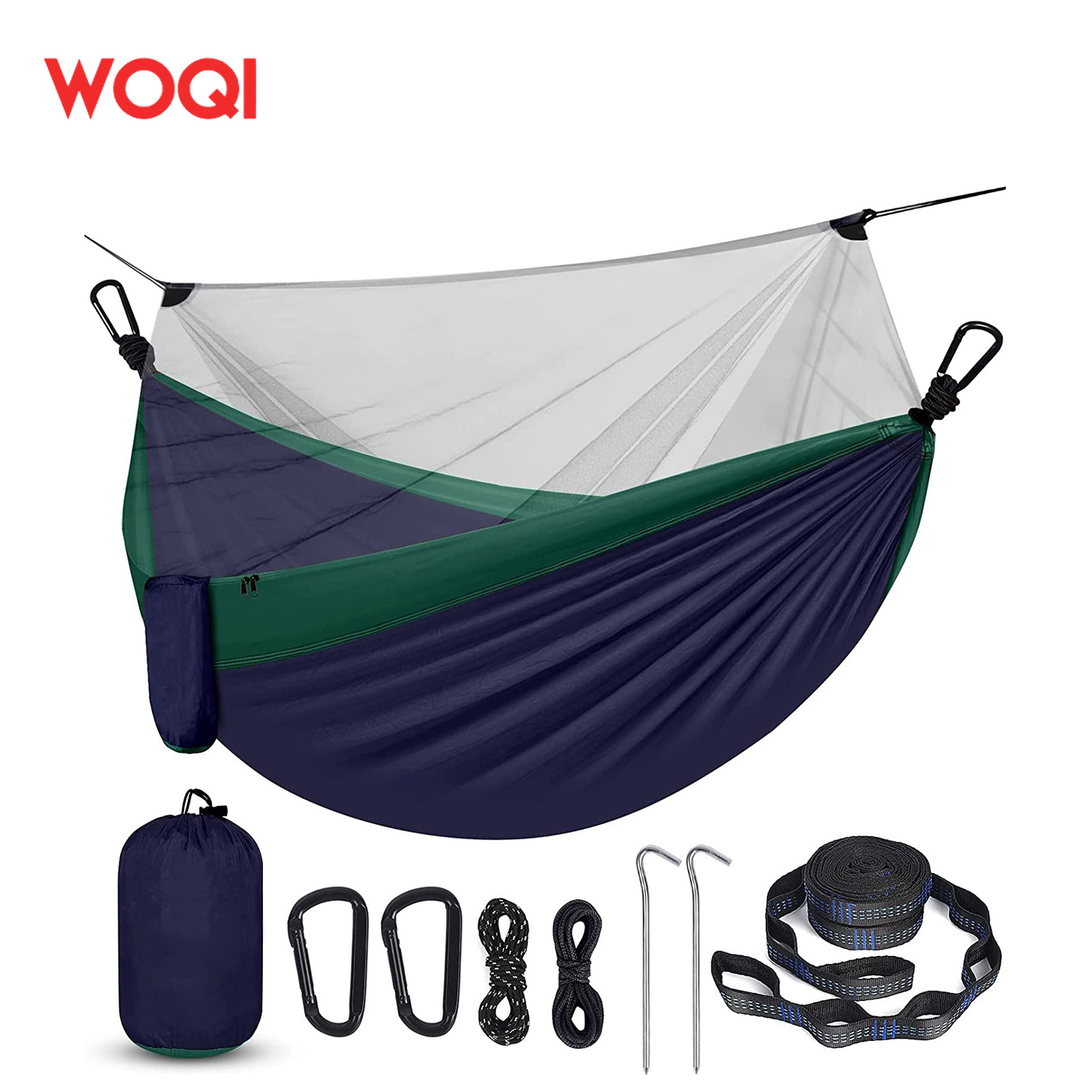 WOQI Double Camping Hammock Portable Tree 300*200cm Hammocks with 2 Hanging Ropes