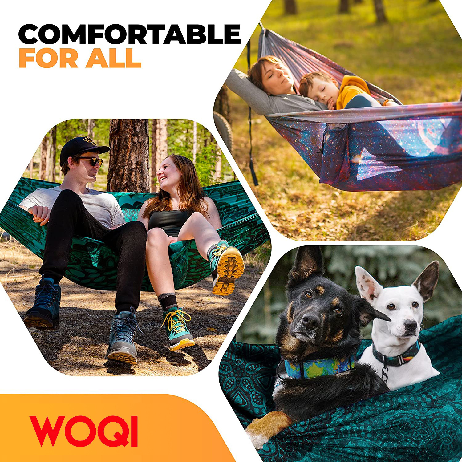 WOQI Outdoor Hiking Furniture Hammock Lightweight Parachute Canopy Nylon Hammock For Tourism