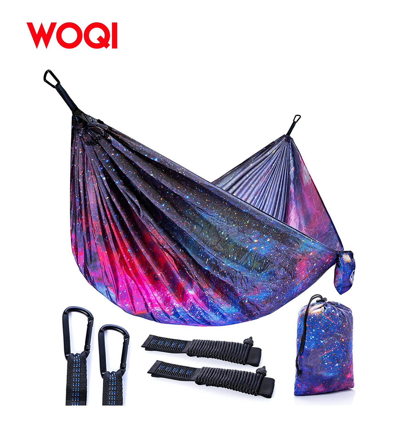 WOQI Outdoor Custom Nylon Double Camping Hammock Tree Hammock Portable Parachute Hammocks