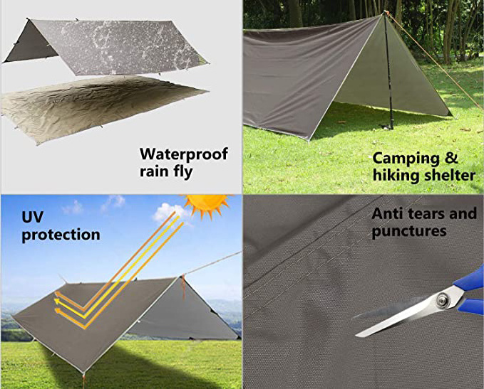 WOQI Ultralight Waterproof factory beach Sun Shade Canopy Hammock Outdoor Shelter Camping Tent Tarp