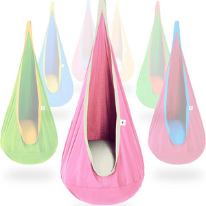 WOQI 51 Ready To Ship Cotton Hanging Inflatable  Child Hammock Chair Kids Pod Seat Swing For Indoor and Outdoor