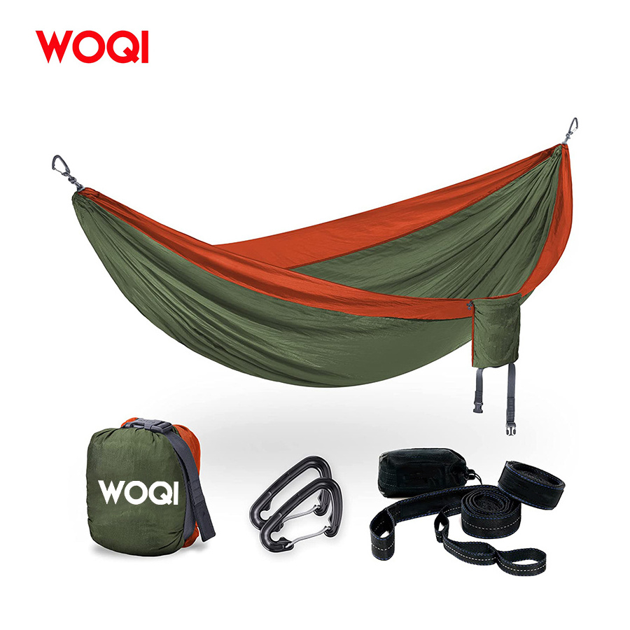 WOQI 210T nylon parachute outdoor, hiking, backpacking, hunting, beach, camping portable hammock