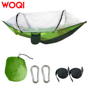 WOQI Lightweight Outdoor Camping Nylon Parachute Hammock Mosquito Net Hammock with Tree Strap